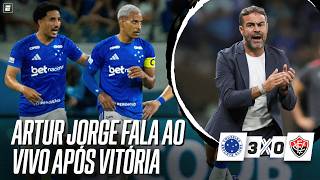 CRUZEIRO 3 X 0 VITÓRIA: ARTUR JORGE FALA AO VIVO APÓS JOGO NO CAMPEONATO BRASILEIRO