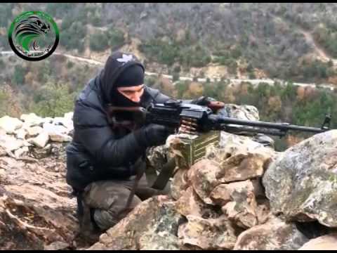 استهداف تحركات عناصر قوات النظام في تلة الشيخ محمد في ريف اللاذقية بواسطة رشاش بي كي سي من قبل اللواء الثالث في الساحل