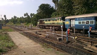 preview picture of video 'Trivandrum Superfast Express with GOC WDP3A curves out of Mangalore Junction'