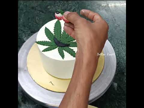 Weed Cake Decorating Ideas | Weed Marijuana Leaf Cake #shorts #sellerfactg