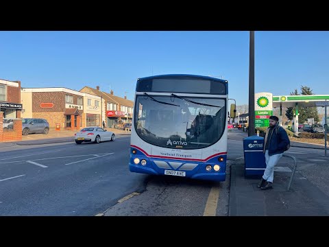 (DEAFENING SOUND) Arriva Southend Route 9 Ride on GN07 AVC - 3816