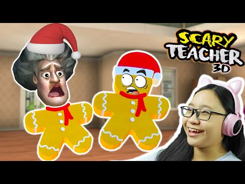 Scary Teacher 3D 2022 - Part 64 - Miss T Turns into a Gingerbread!!! Gingerbreadifier on Fire!!