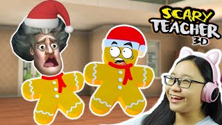 Scary Teacher 3D 2022 - Part 63 - Miss T Turns into a Gingerbread!!! Gingerbreadifier on Fire!!