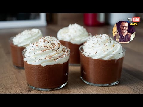 Light chocolate mousse with whipped cream and egg whites