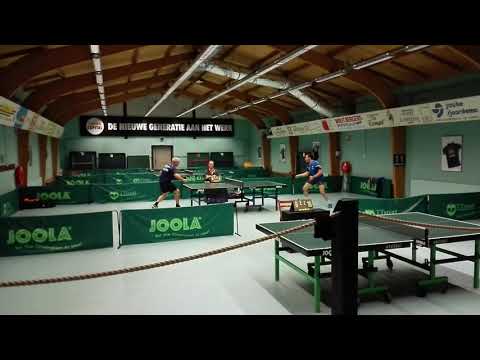 Tafeltennis Pecos 7 - Salamanders 7  Martijn Ludwig vs Dylan Wittenberg 3e kl afd west