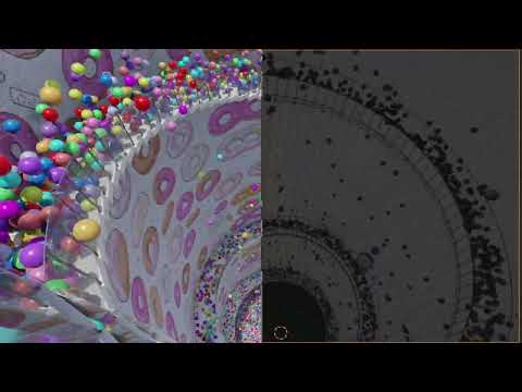 Colored balls on spiral stair - BACKSTAGE - Blender Animation Tutorial