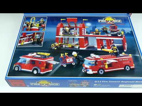 Пожарный вертолет конструктор. Конструктор Brick Fire Rescue Пожарная станция 980 деталей