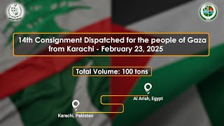 14th Consignment Dispatched for the people of Gaza from Karachi