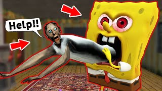 Granny vs SpongeBob || Mukbang - Red vs Blue food challenge - funny horror animation (p.343)
