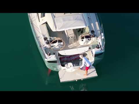 Pegasus 50 comes standard with a 2,7 m dinghy, electric outboard motor, and an electric air pump