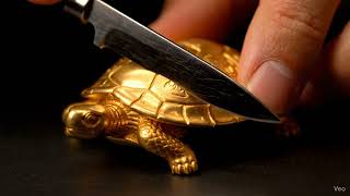 Veo 3.1 Golden Turtle Cutting - AI ASMR