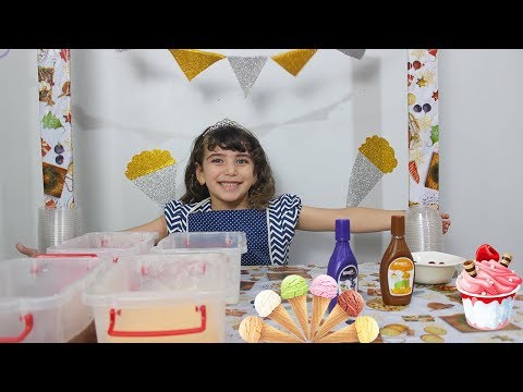 We opened an ice cream shop in our house!!! Habiba Pretend Play Ice Cream Shop