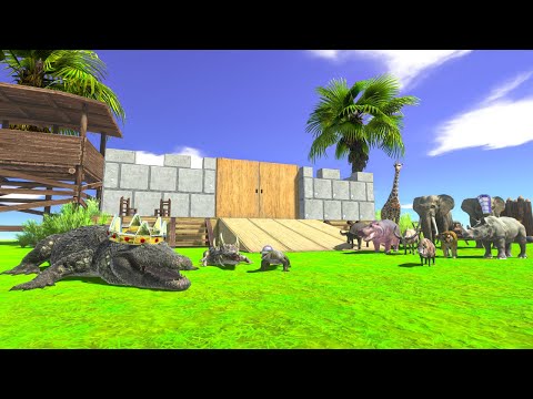 Mammals Enemies Attack King Purussaurus - Animal Revolt Battle Simulator