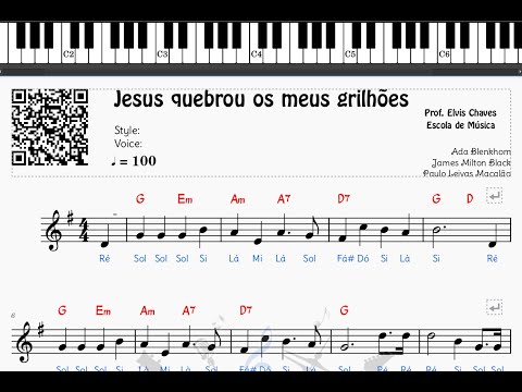 🎼 Jesus quebrou os meus grilhões - 3035 - Harpa Cristã - Hino 69 - Tutorial Partitura Fácil