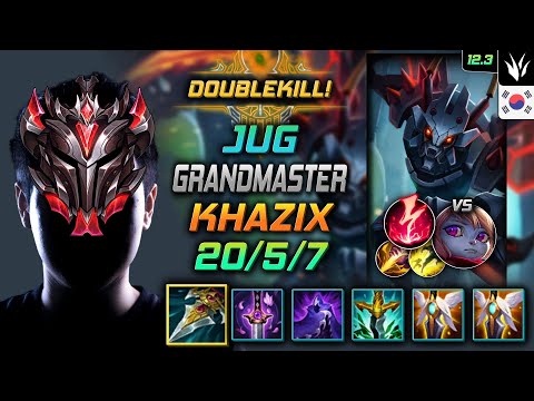 GrandMaster Kha'Zix Jungle vs Poppy - 천상계 정글 카직스 자발 감전 - LOL KR 12.3