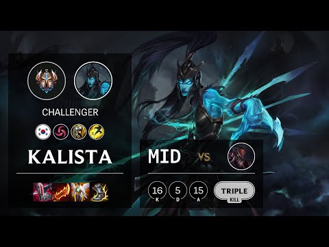 Kalista Mid vs Lucian - KR Challenger Patch 11.15
