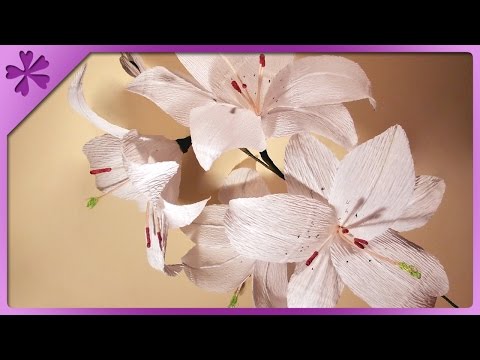 DIY Tissue paper lilies (ENG Subtitles) - Speed up #16