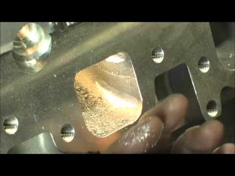 KMJ 345cc BBC Heads Stage IV Exhaust Port Set up  3 4