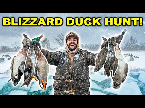 EPIC Duck Hunting INSIDE a BLIZZARD STORM!!! - Limited Out (Catch Clean Cook)
