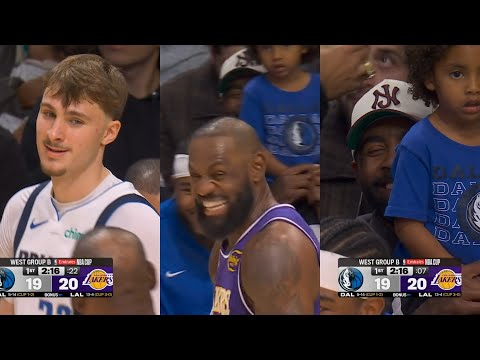 LeBron James joking with Kyrie Irving had Cooper Flagg and Mavs bench laughing 😂