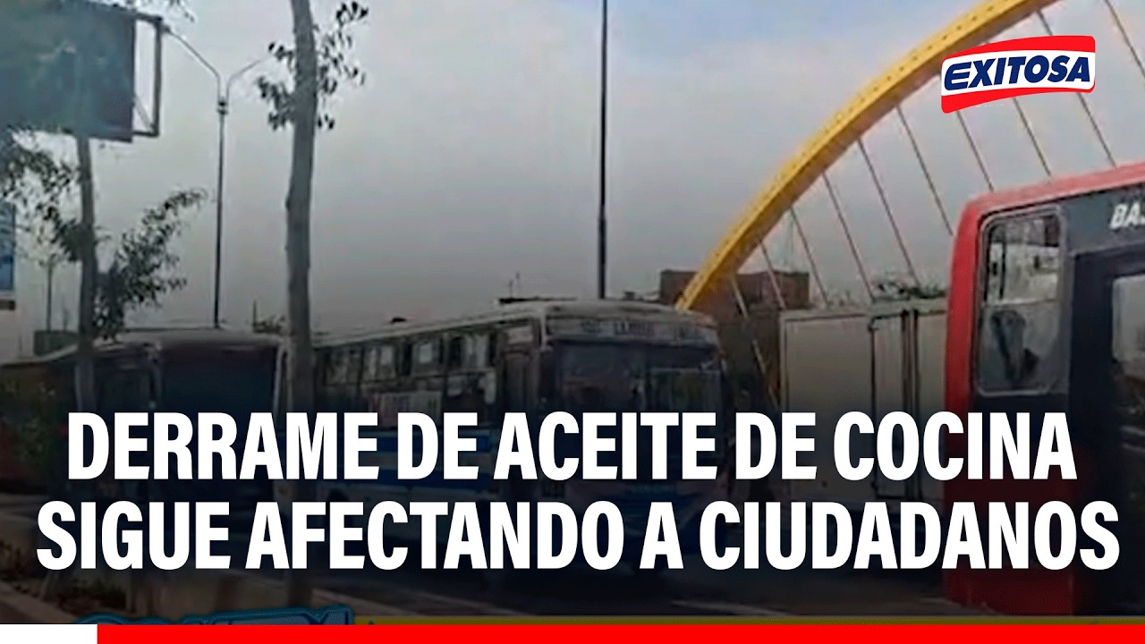 🔴🔵 Derrame de aceite mantiene cerrado el jirón Cuzco: Vecinos y conductores afectados