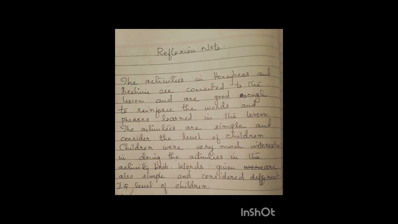 Reflection Note English std1 unit 1 Honk honk toot toot