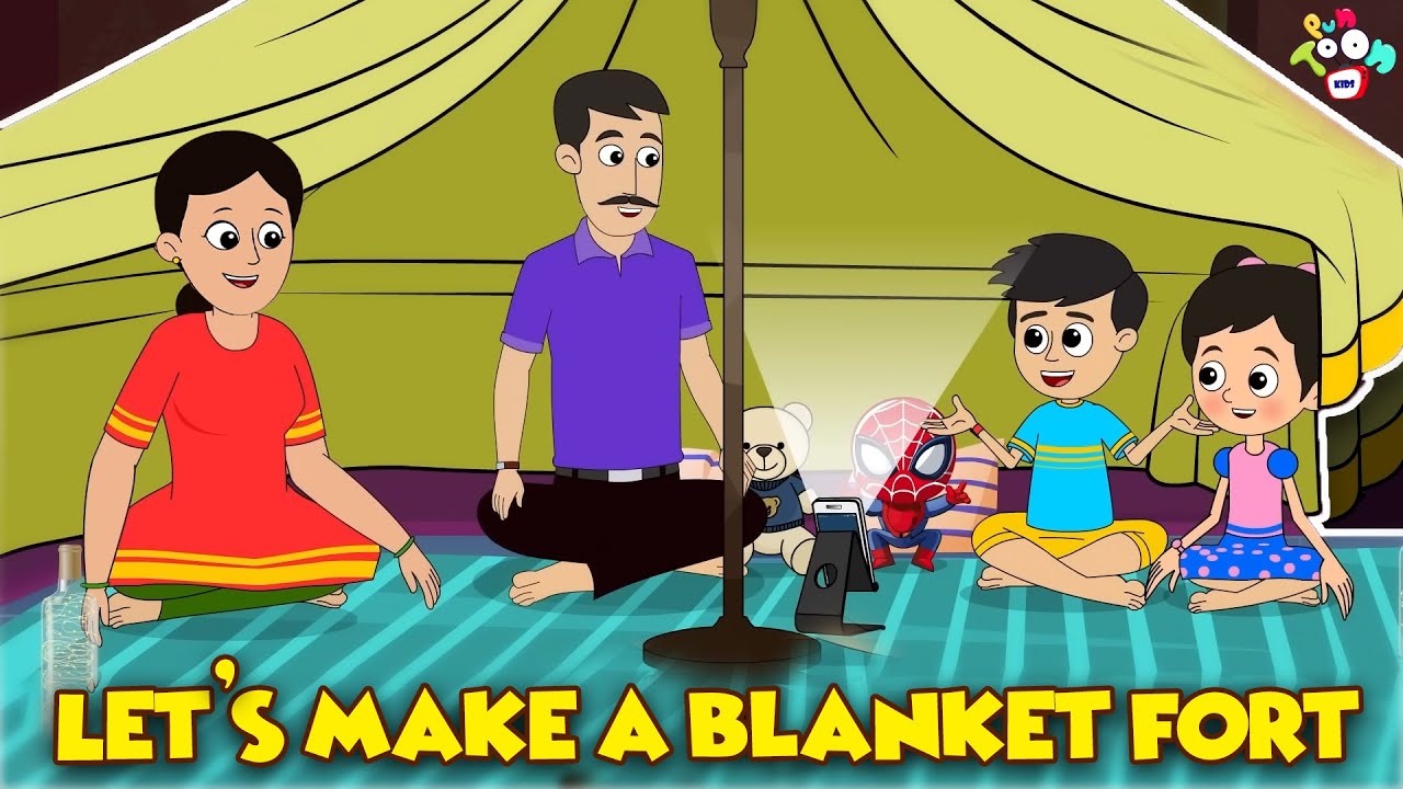 Living in a Blanket Fort for 24hours | Animated Stories | Cartoon | Moral Stories | PunToon Kids