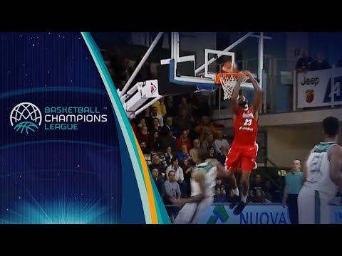 LaRon Dendy jumps high for the REVERSE alley-oop dunk!