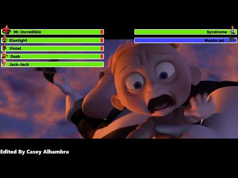 Jack-Jack vs. Syndrome with healthbars
