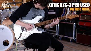 Video thumbnail for No Talking...Just Tones | Xotic XSC-2 Pro Olympic White Light Aged Roasted Flame Maple Neck Used by Peach Guitars