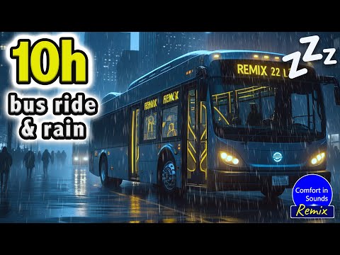 Busfahrt bei starkem Regen, KEINE WERBUNG, Weißes Rauschen im Bus, Besser schlafen, besser lernen