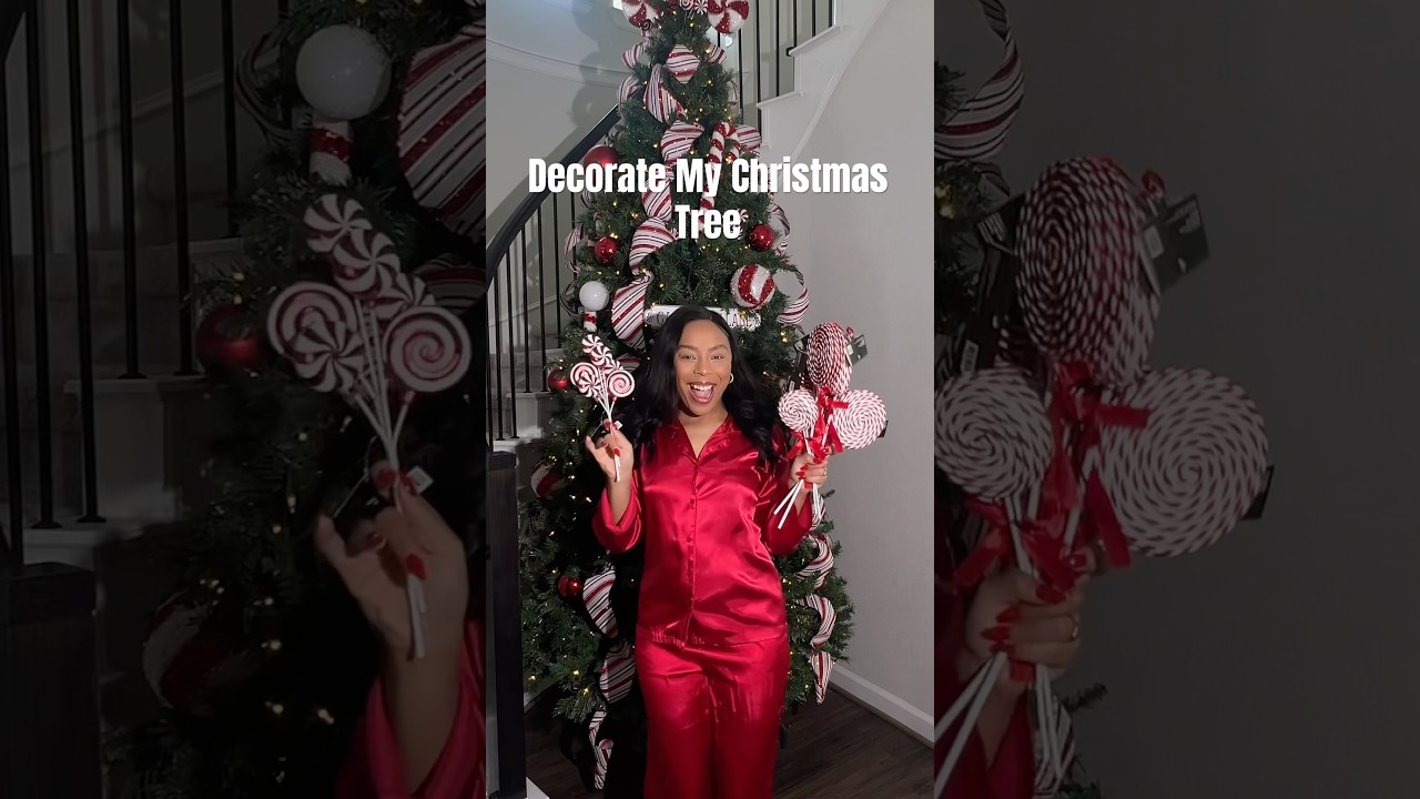 How to Decorate a Candy Cane Christmas Tree | Pt. 2 #christmasdecor #christmastreedecoration #diy