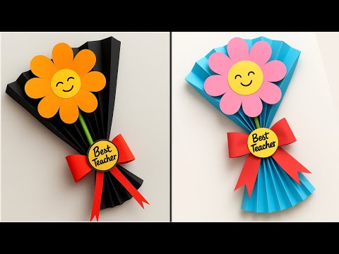 Cute Teacher's Day Gift / Paper Flower Bouquet / DIY Handmade Teacher's Day Gift/ Teachers Day Craft