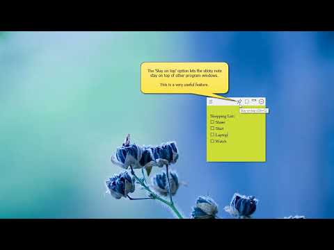 Keep desktop sticky notes always on top of other apps in Windows