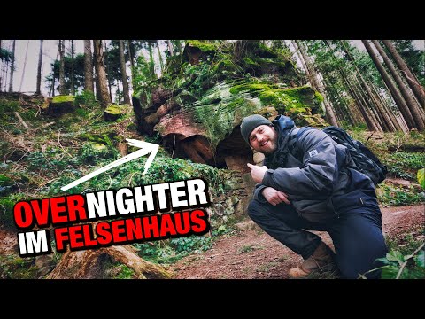 Winter Solo Overnighter im Felsenhaus bei -4° im Wald