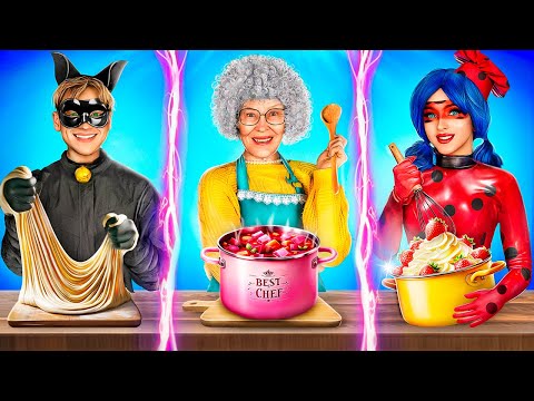 Grand-mère contre Ladybug contre Défi culinaire de Chat Noir!