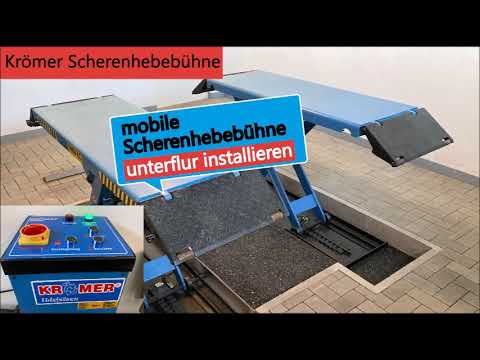 Mobile Scherenhebebühne  - unterflur fest installieren