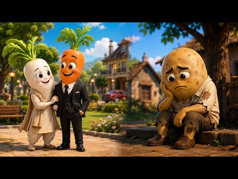 मूली ने आलू को छोड़ दिया, फिर आलू बना CEO 😱 🥔 | आलू और मूली की कहानी | Hindi Cartoon Story