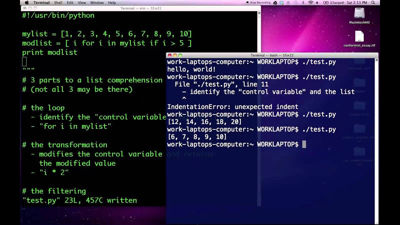 Python 19:  List Comprehensions