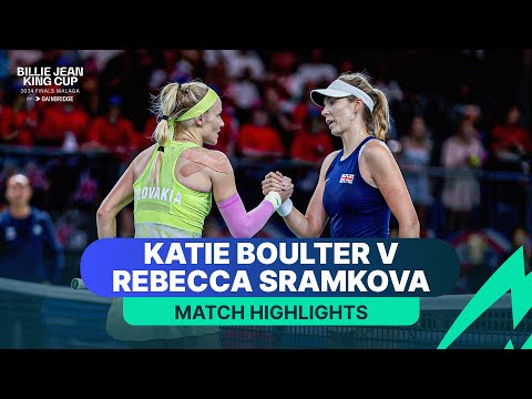 Katie Boulter v Rebecca Sramkova Highlights |  Great Britain v Slovakia Billie Jean King Cup 2024