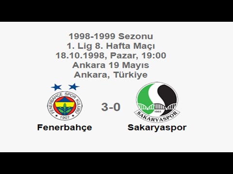 Fenerbahçe 3-0 Sakaryaspor 18.10.1998 - 1998-1999 Turkish 1st League Matchday 8 (Ver. 2)
