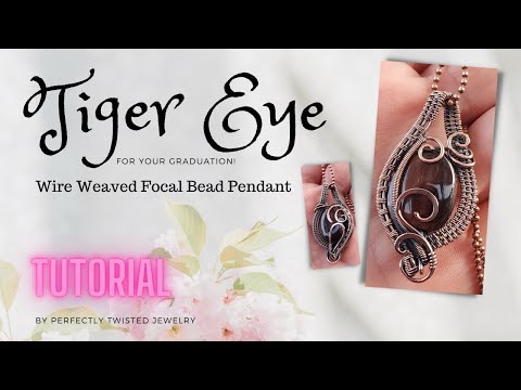 Make this beautiful Tiger Eye FOCAL BEAD Wire Weave Pendant STEP BY STEP Tutorial!