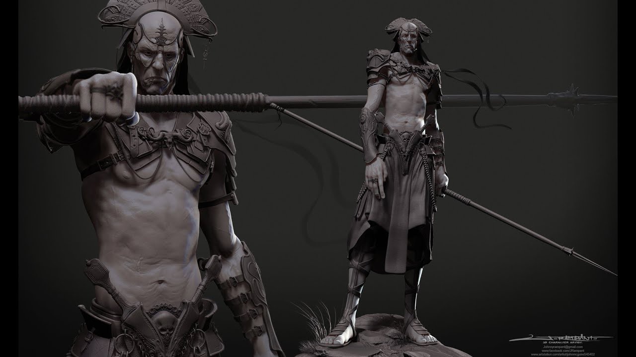 Zbrush tutorials organic modelling by Marc Brunet