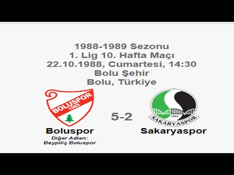 Boluspor 5-2 Sakaryaspor 22.10.1988 - 1988-1989 Turkish 1st League Matchday 10