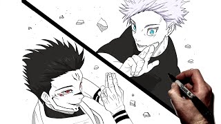 How To Draw Gojo Vs Sukuna Domain Expansion | Step By Step | JJK