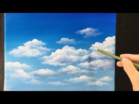 Malkurs: Wolken mit Acrylfarben malen