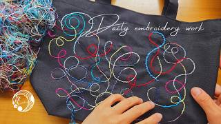 残り糸で変身｜100円トートを刺繍リメイク【初心者OK】Easy Embroidery DIY with Leftover Thread