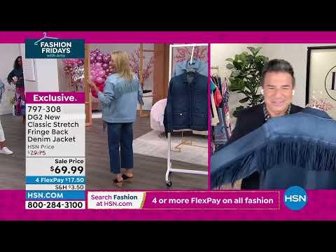 DG2 by Diane Gilman New Classic Stretch Fringe Back Deni...