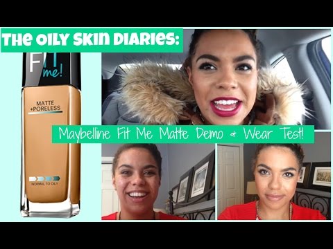 Maybelline Fit Me Matte & Poreless: Oily Skin Diaries Review/Demo |samantha jane Video