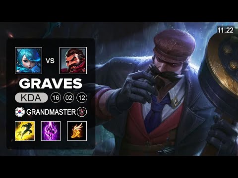 Graves Top vs Gwen - KR Grandmaster - Season 11 Patch 11.22